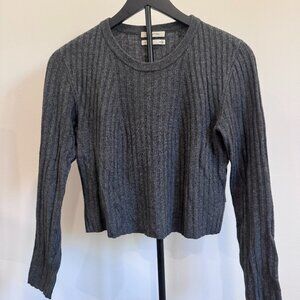Aritzia Babaton Ribbed Cropped Knit Sweater